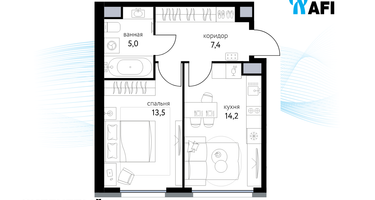 1-к. квартира, 38 м²