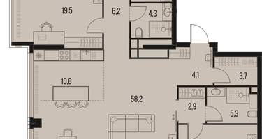 4-комнатная квартира, 166&nbsp;м²