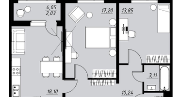 2-к. квартира, 65&nbsp;м²