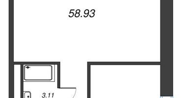 Студия, 58&nbsp;м²