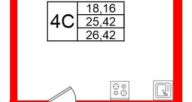 Студия, 25 м²