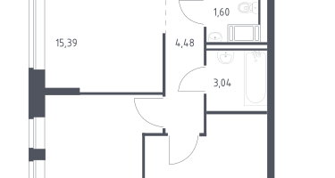 2-к. квартира, 54&nbsp;м²