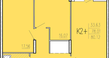 2-к. квартира, 80 м²