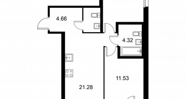 Студия, 57&nbsp;м²