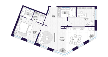 2-к. квартира, 99&nbsp;м²