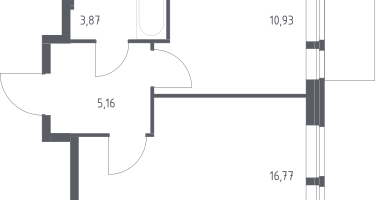 1-к. квартира, 36&nbsp;м²