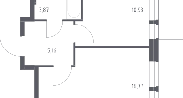 1-к. квартира, 36&nbsp;м²