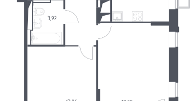 2-комнатная квартира, 56&nbsp;м²