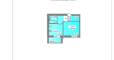1-к. квартира, 45&nbsp;м²