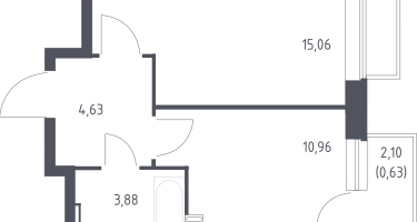 1-к. квартира, 35&nbsp;м²
