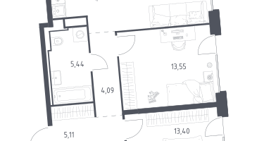 Студия, 67&nbsp;м²