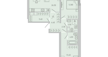 2-к. квартира, 79&nbsp;м²
