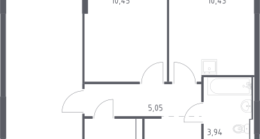 2-к. квартира, 52&nbsp;м²