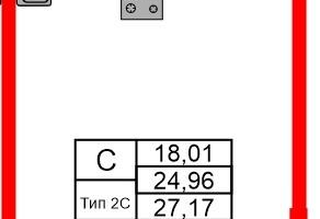 Студия, 24&nbsp;м²