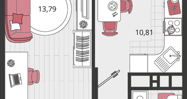 1-к. квартира, 40 м²