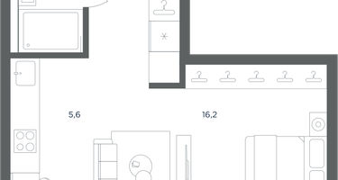 1-к. квартира, 30&nbsp;м²