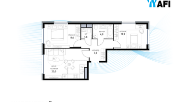 3-к. квартира, 62 м²