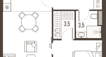 2-к. квартира, 60&nbsp;м²