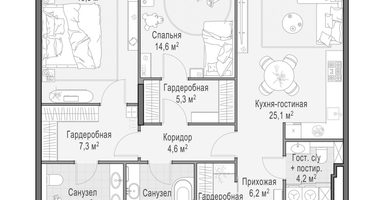 3-к. квартира, 104 м²
