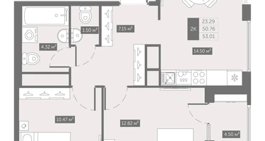 2-к. квартира, 53&nbsp;м²