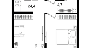 1-к. квартира, 47&nbsp;м²