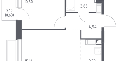 Студия, 38&nbsp;м²