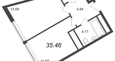 1-к. квартира, 35&nbsp;м²