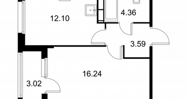 1-к. квартира, 37&nbsp;м²