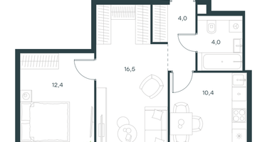 2-к. квартира, 47&nbsp;м²