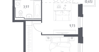 Студия, 43&nbsp;м²