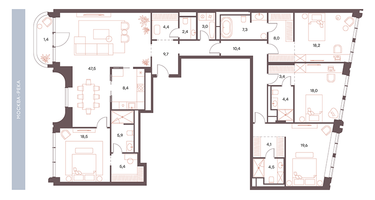 5-к. квартира, 201&nbsp;м²