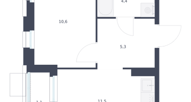 1-к. квартира, 32 м²