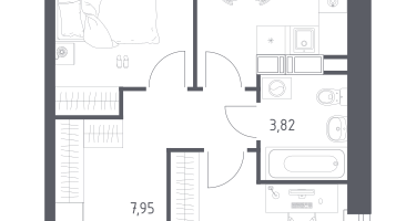 2-к. квартира, 41&nbsp;м²