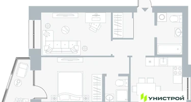 2-к. квартира, 56&nbsp;м²