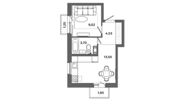 1-к. квартира, 30&nbsp;м²