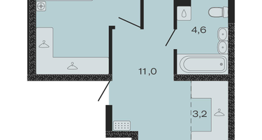 2-к. квартира, 64&nbsp;м²