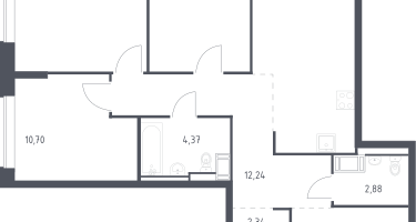 3-к. квартира, 87&nbsp;м²