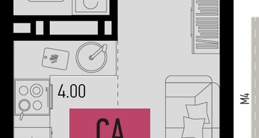 1-к. квартира, 21&nbsp;м²