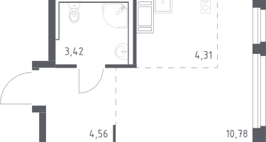 Студия, 23&nbsp;м²