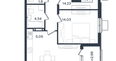 3-к. квартира, 71&nbsp;м²