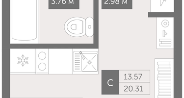 Студия, 20&nbsp;м²