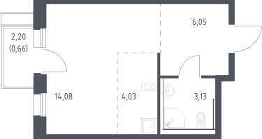 Студия, 27&nbsp;м²