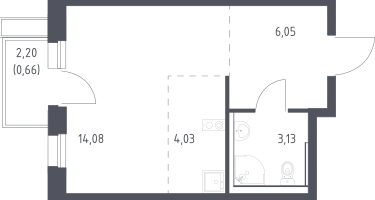 Студия, 27&nbsp;м²