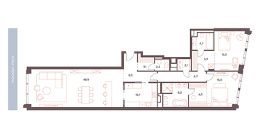 3-к. квартира, 133&nbsp;м²