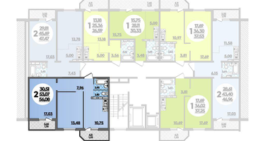 2-к. квартира, 56&nbsp;м²