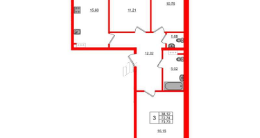 3-к. квартира, 73&nbsp;м²