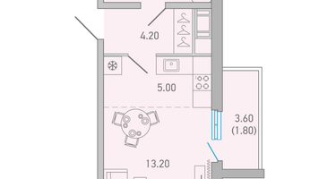 Студия, 29&nbsp;м²