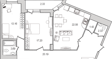 Студия, 84&nbsp;м²