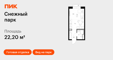 Студия, 22&nbsp;м²
