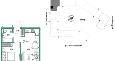 Студия, 35 м²